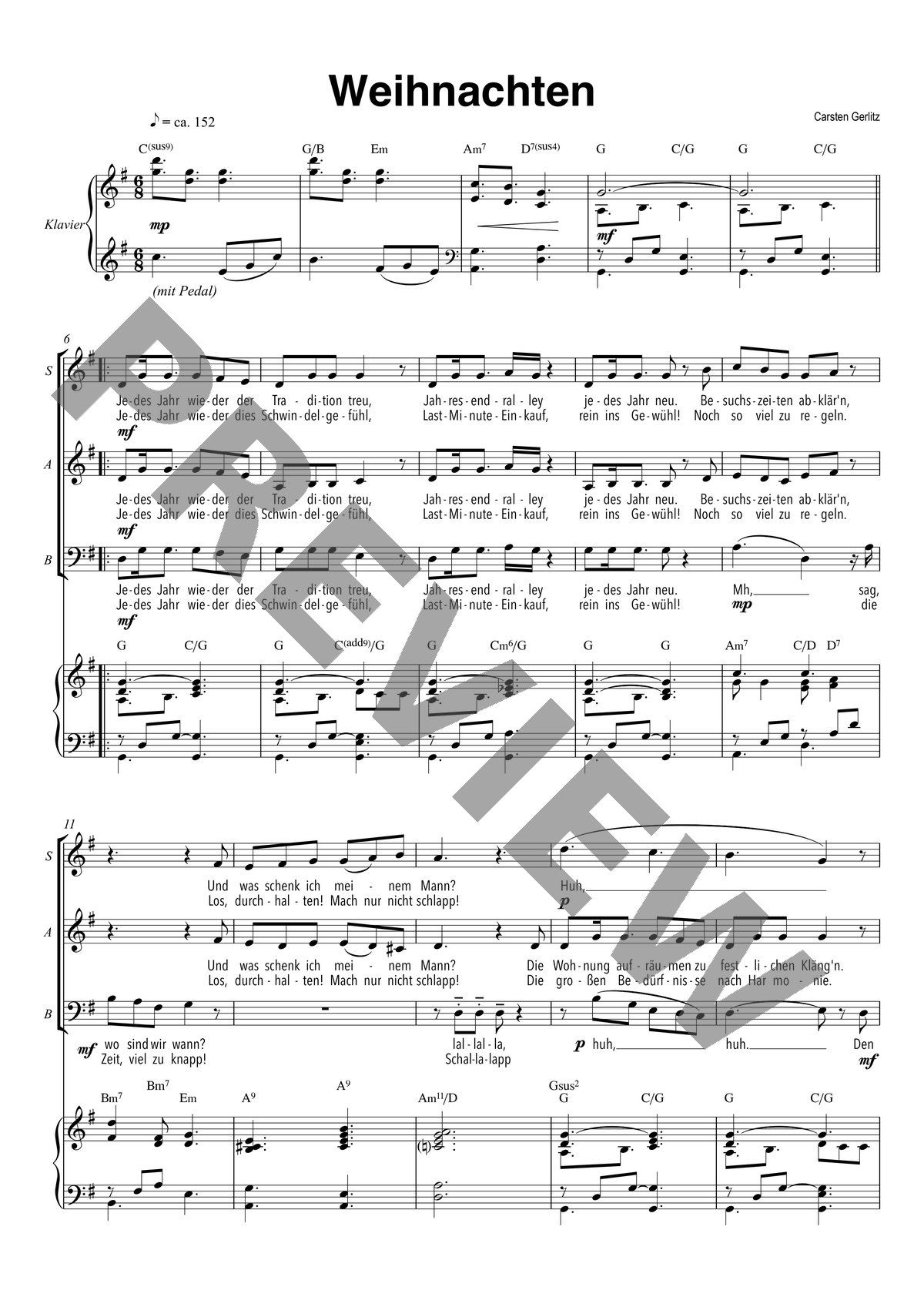 WEIHNACHTEN – Carsten Berlitz – Notenvorschau